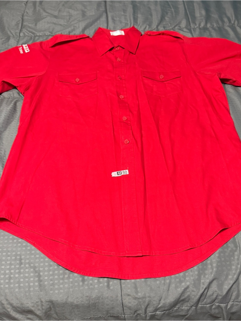 Outback steakhouse Certified Trainer button-down shirt Red Pen Marks size large